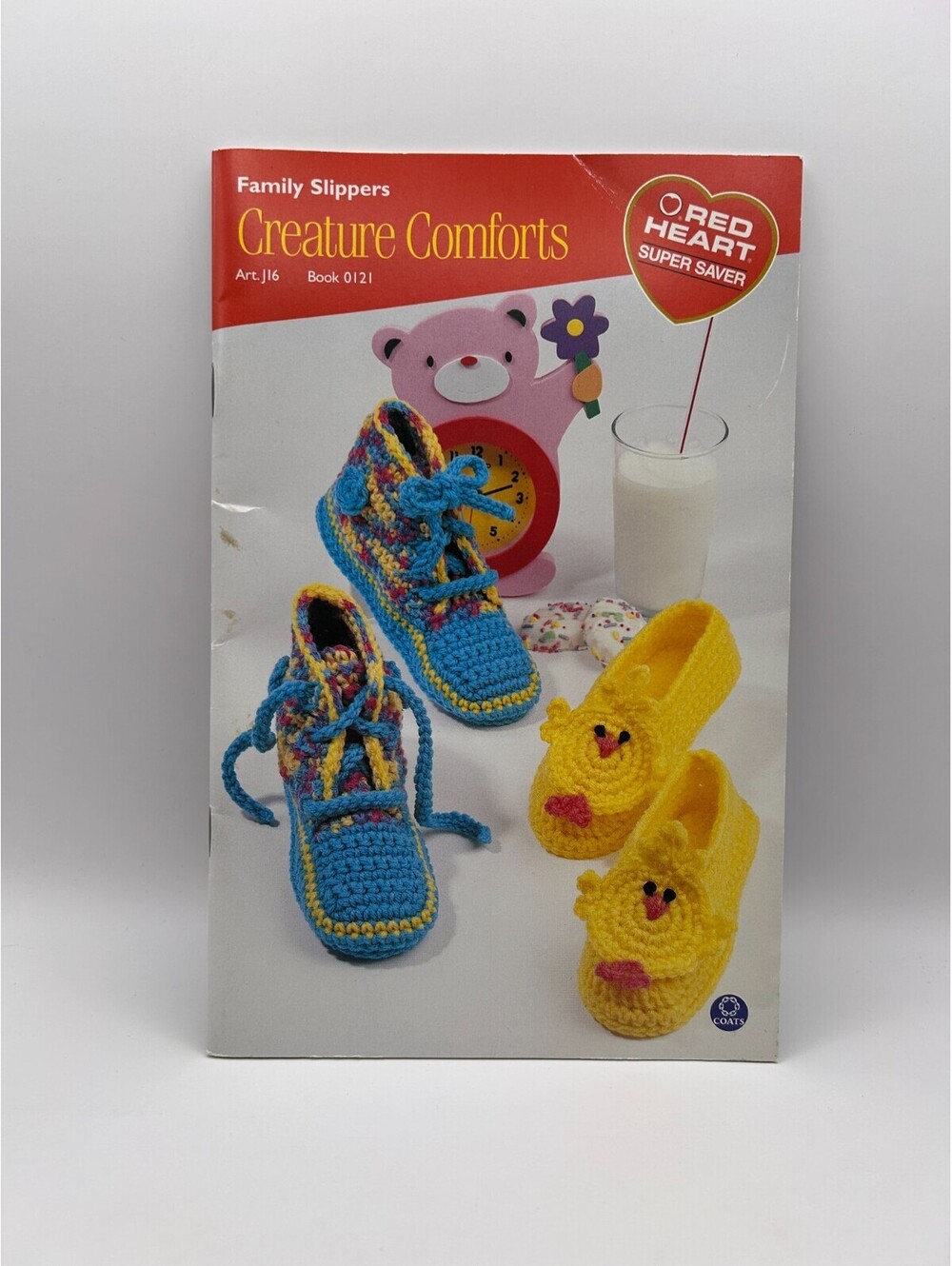 Red Heart Super Saver Creature Comforts Family Slippers Crochet Book 0121